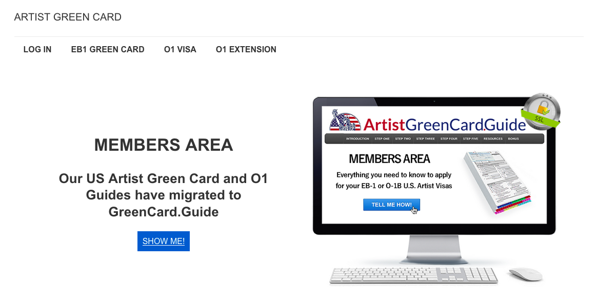Members Area Artist Green Card